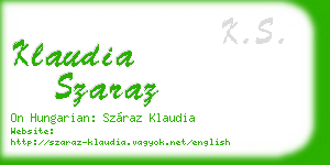 klaudia szaraz business card