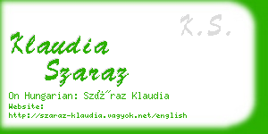 klaudia szaraz business card